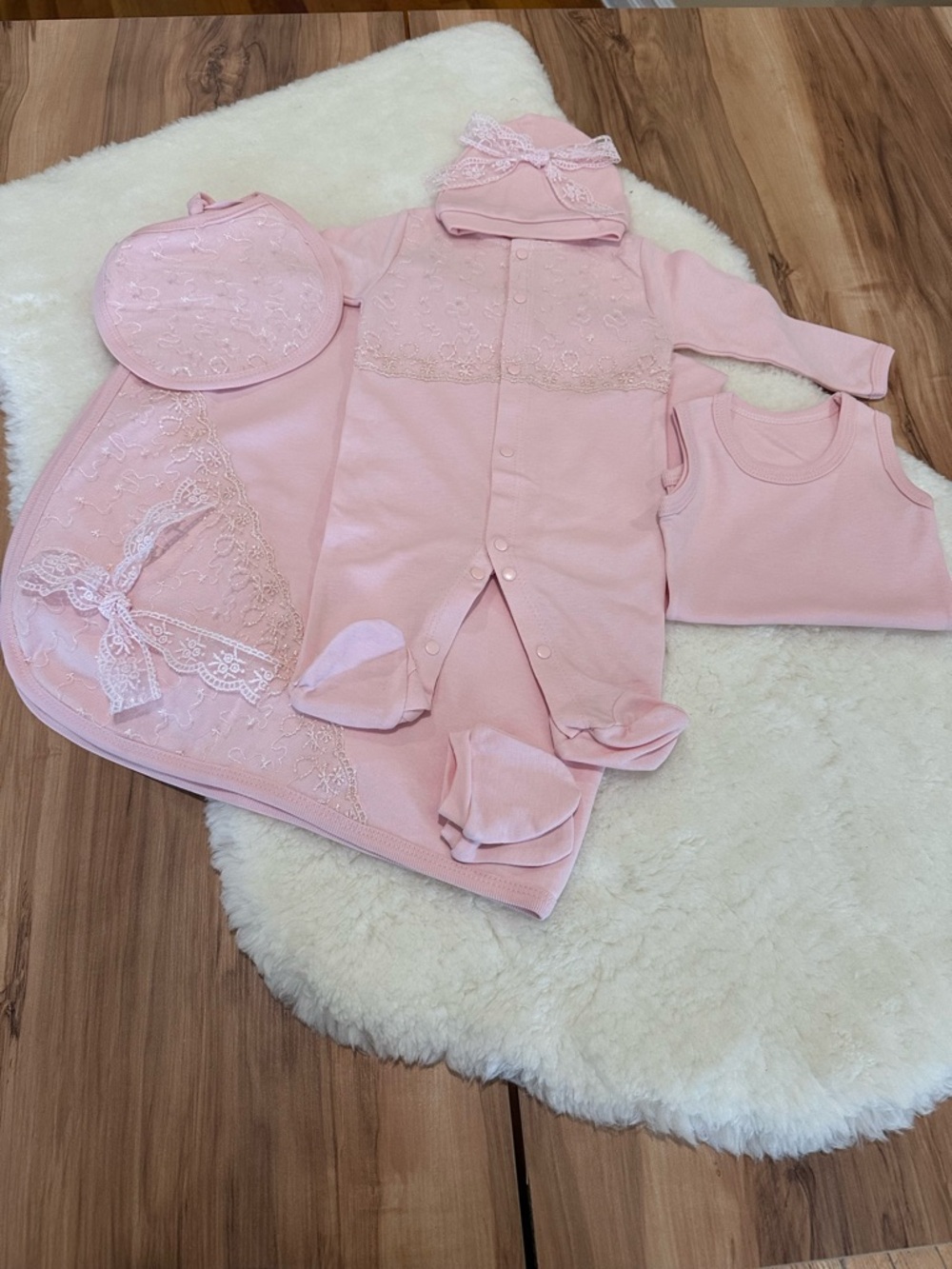 Baby Girls Pink Matching Layette Set - Brand